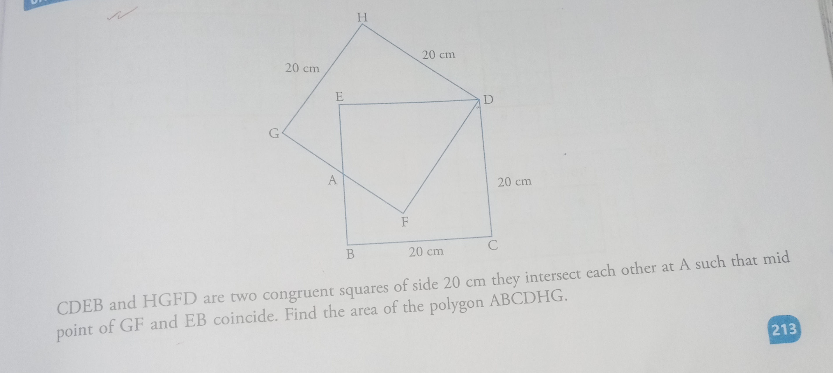 Hugfd CDEB and HGFD are two congruent squares of