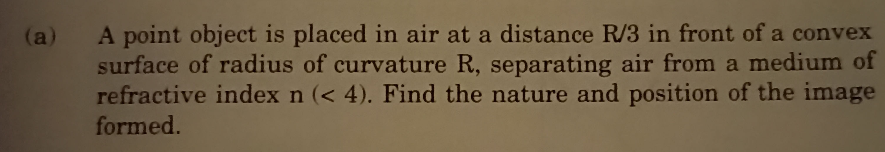 (a) A point object is placed in air at a