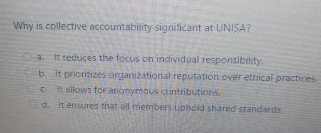Why is collective accountability significant