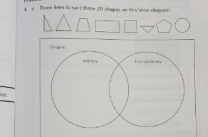 Draw lines to sort these 2D shapes on this | StudyX