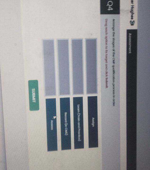 Arrange the stages of the CMP qualification | StudyX