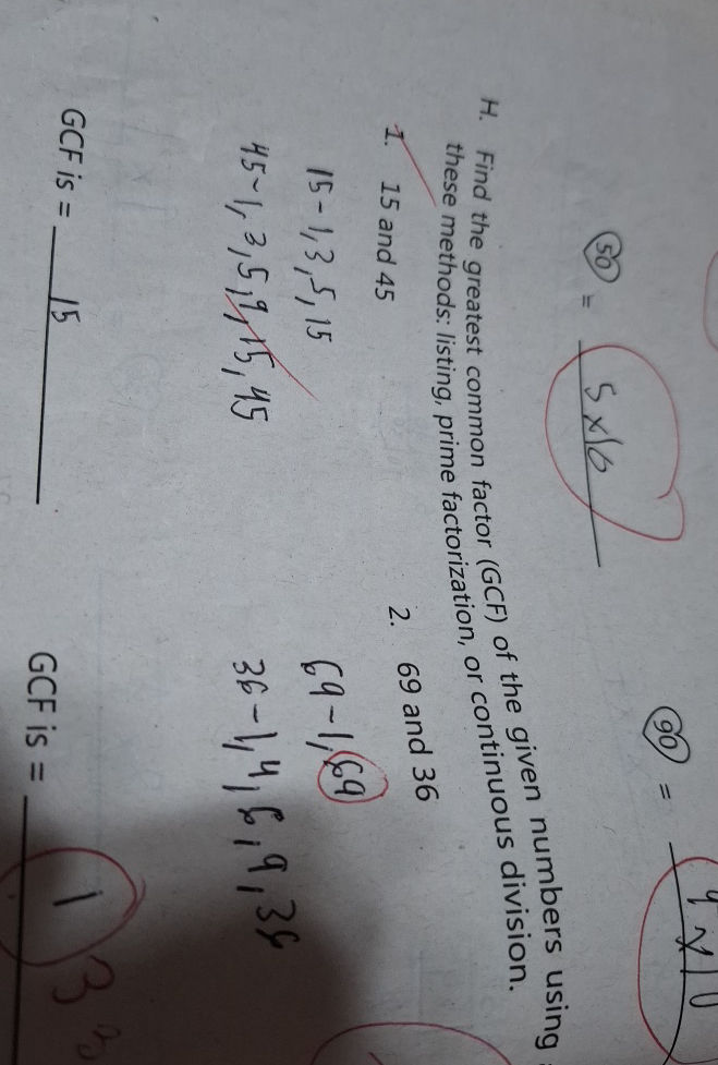 H. Find the greatest common factor (GCF) of | StudyX