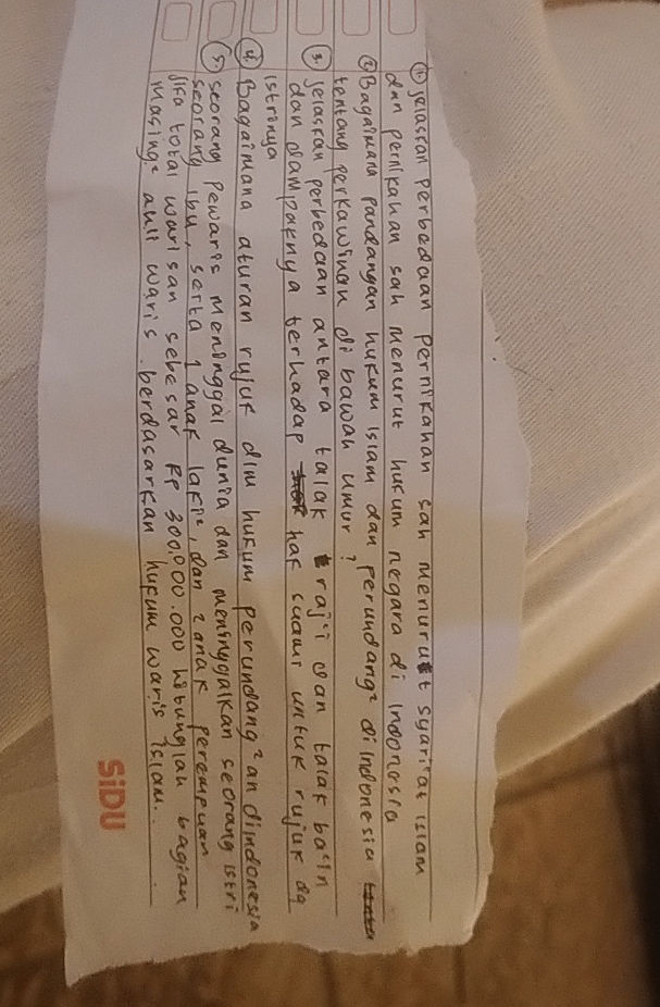 jelaskan Perbedaan Pernikahan san menurut | StudyX