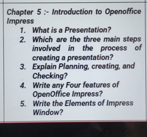 Chapter 5: Introduction to Openoffice | StudyX