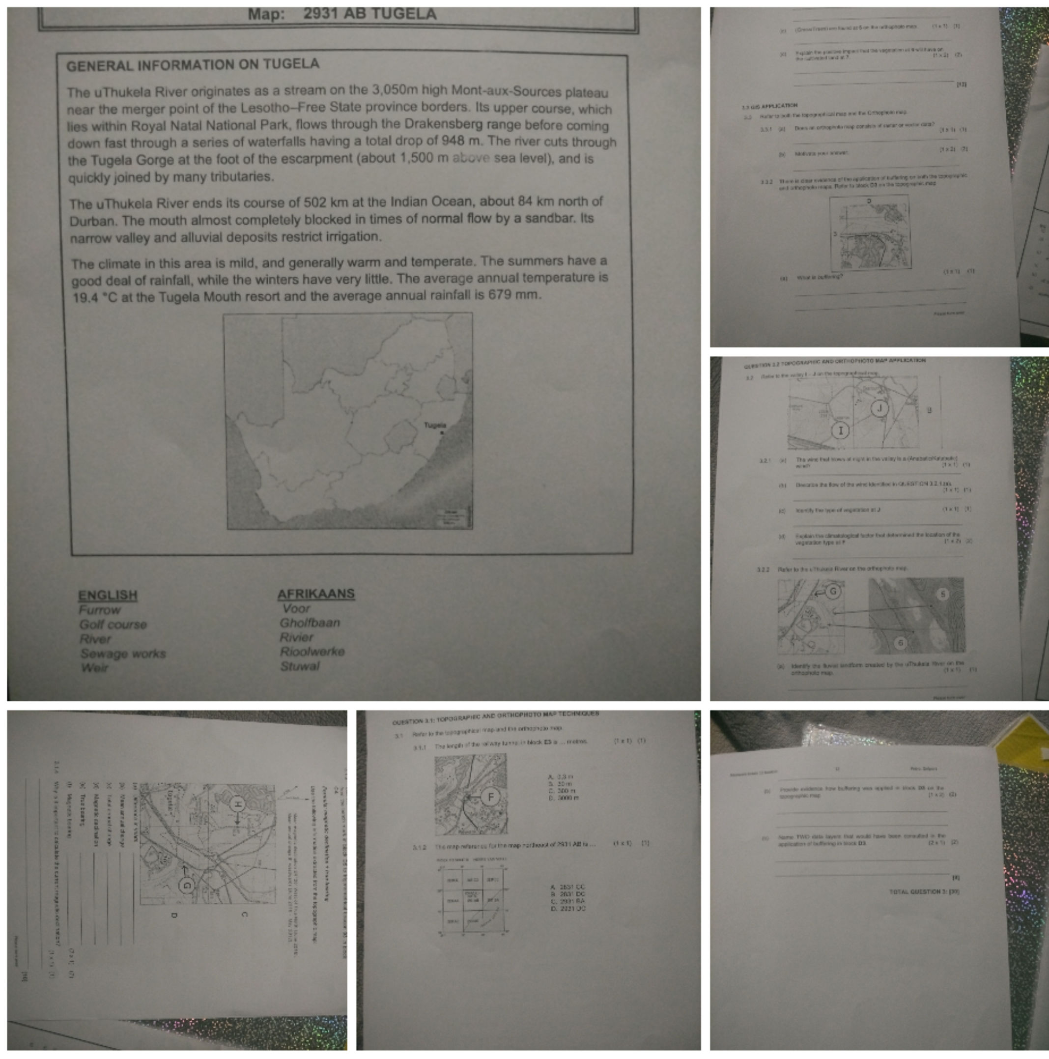 QUESTION 3.1: TOPOGRAPHIC AND ORTHOPHOTO MAP | StudyX