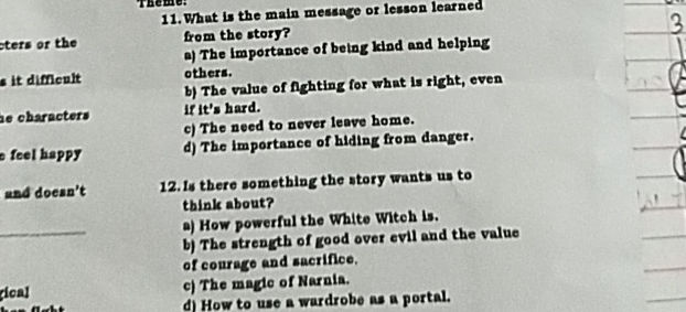 The Message Or Lesson 11. What is the main message or lesson | StudyX