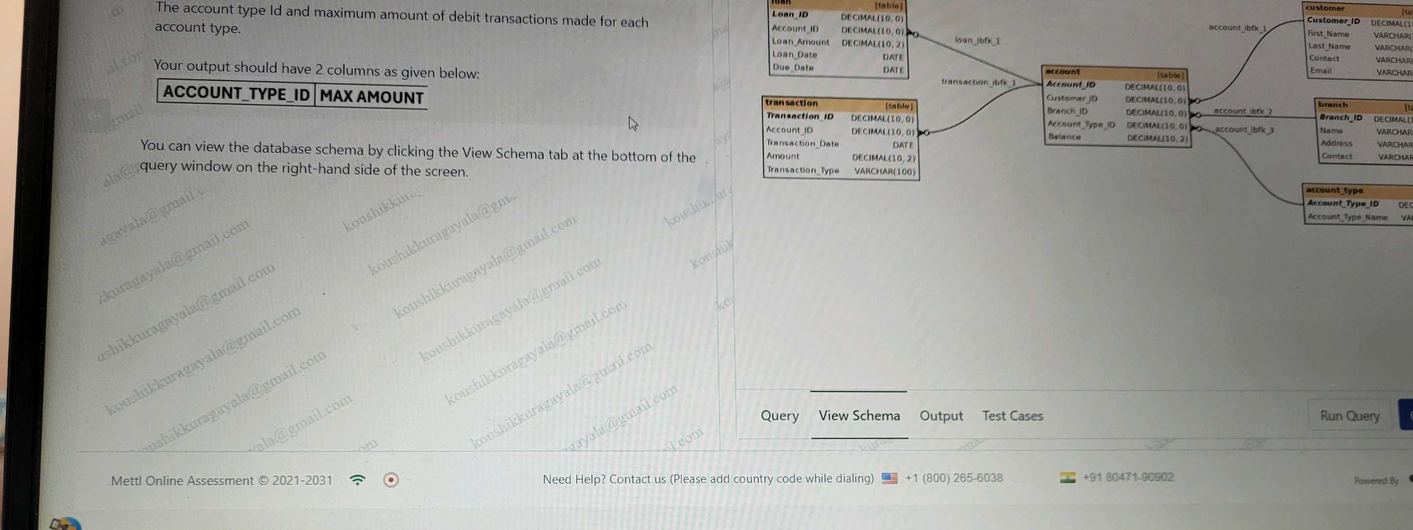 The account type Id and maximum amount of | StudyX
