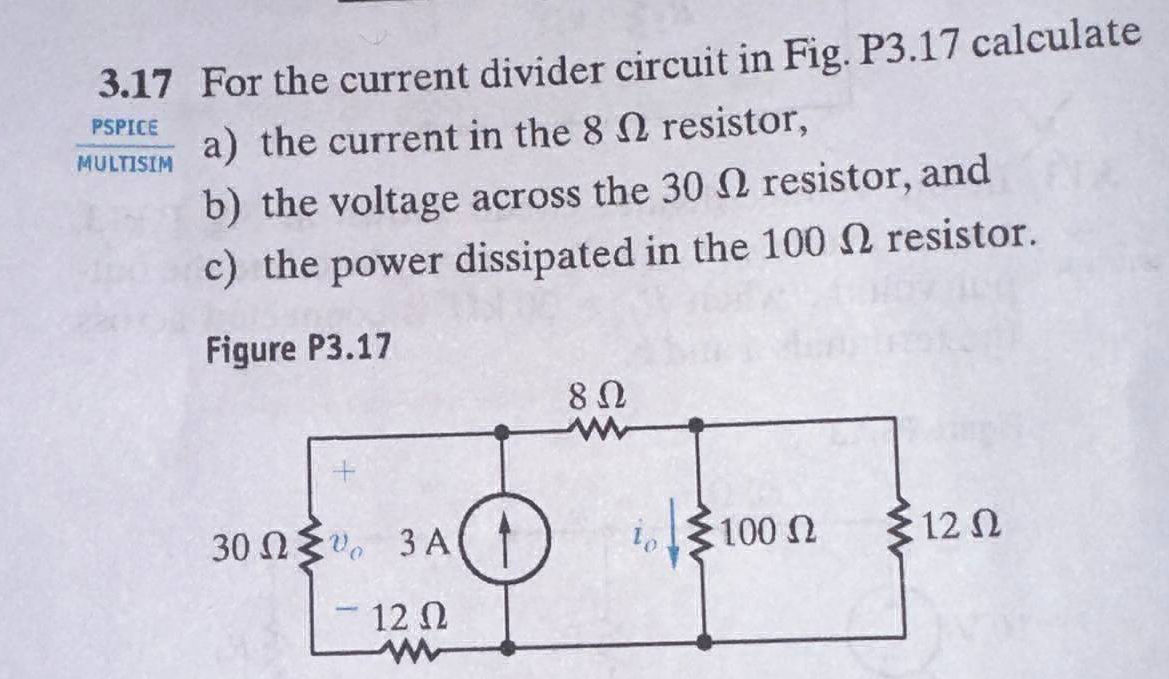 317 For the current divider circuit in Fig