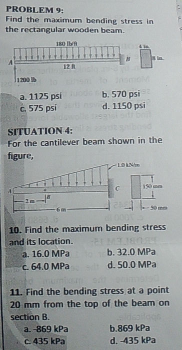 PROBLEM 9 Find the maximum bending stress in | StudyX