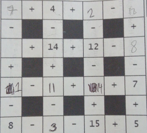 Solve the math puzzle + 4 + 2 - 12