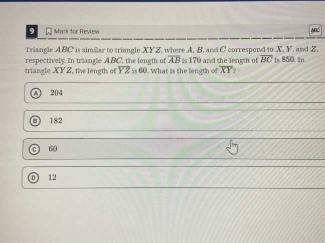 Triangle $ABC$ is similar to triangle $XYZ$, | StudyX