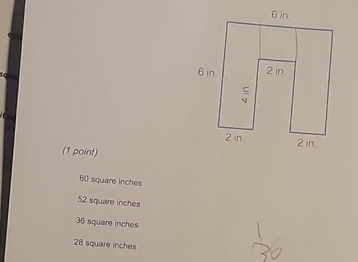 Find the area of the figure shown below 60 | StudyX