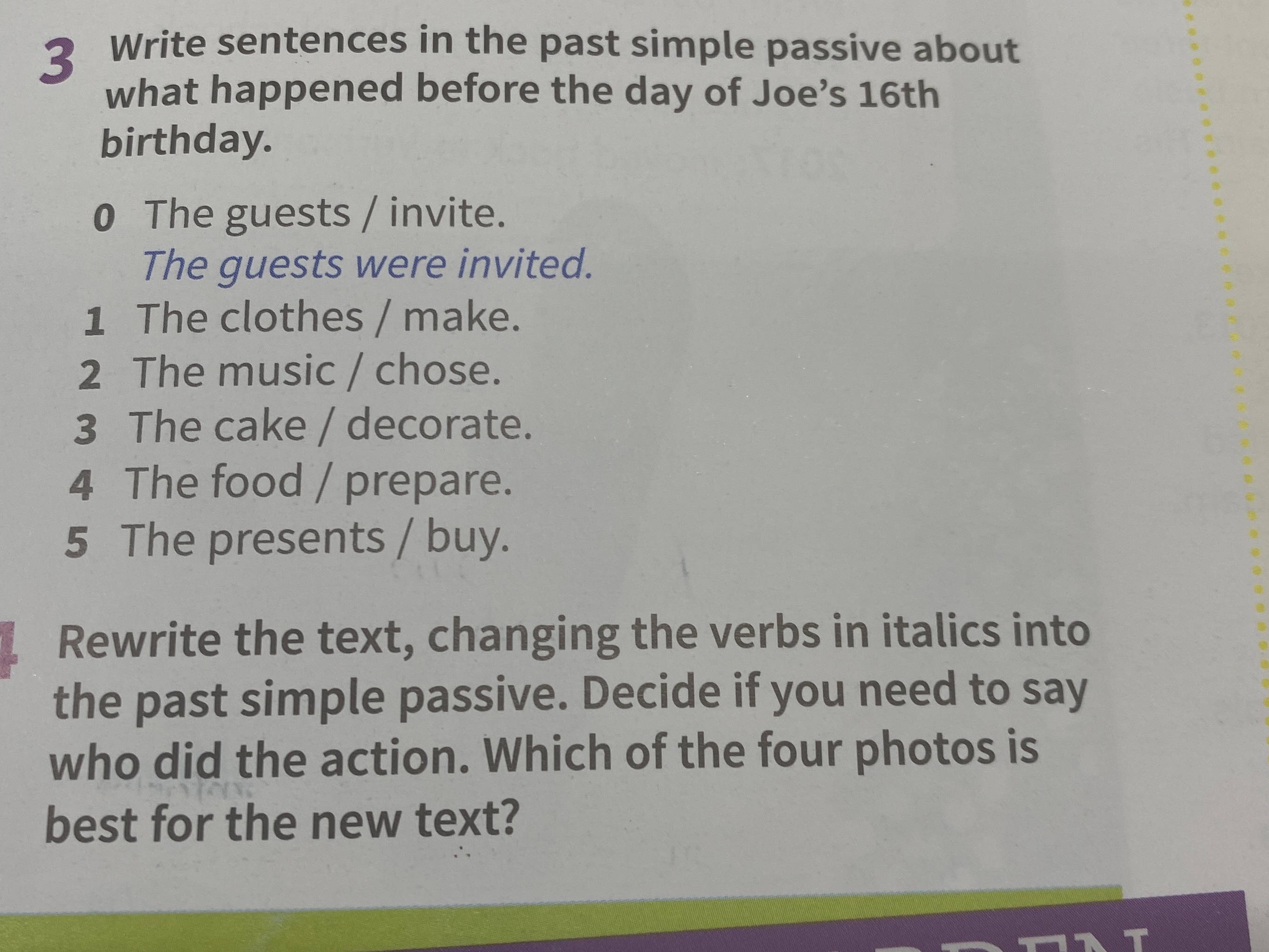 3 Write sentences in the past simple passive | StudyX