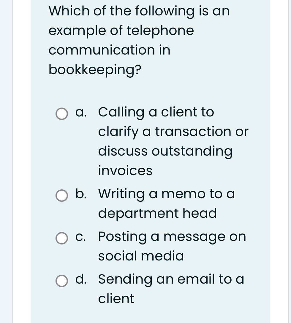 Which of the following is an example of