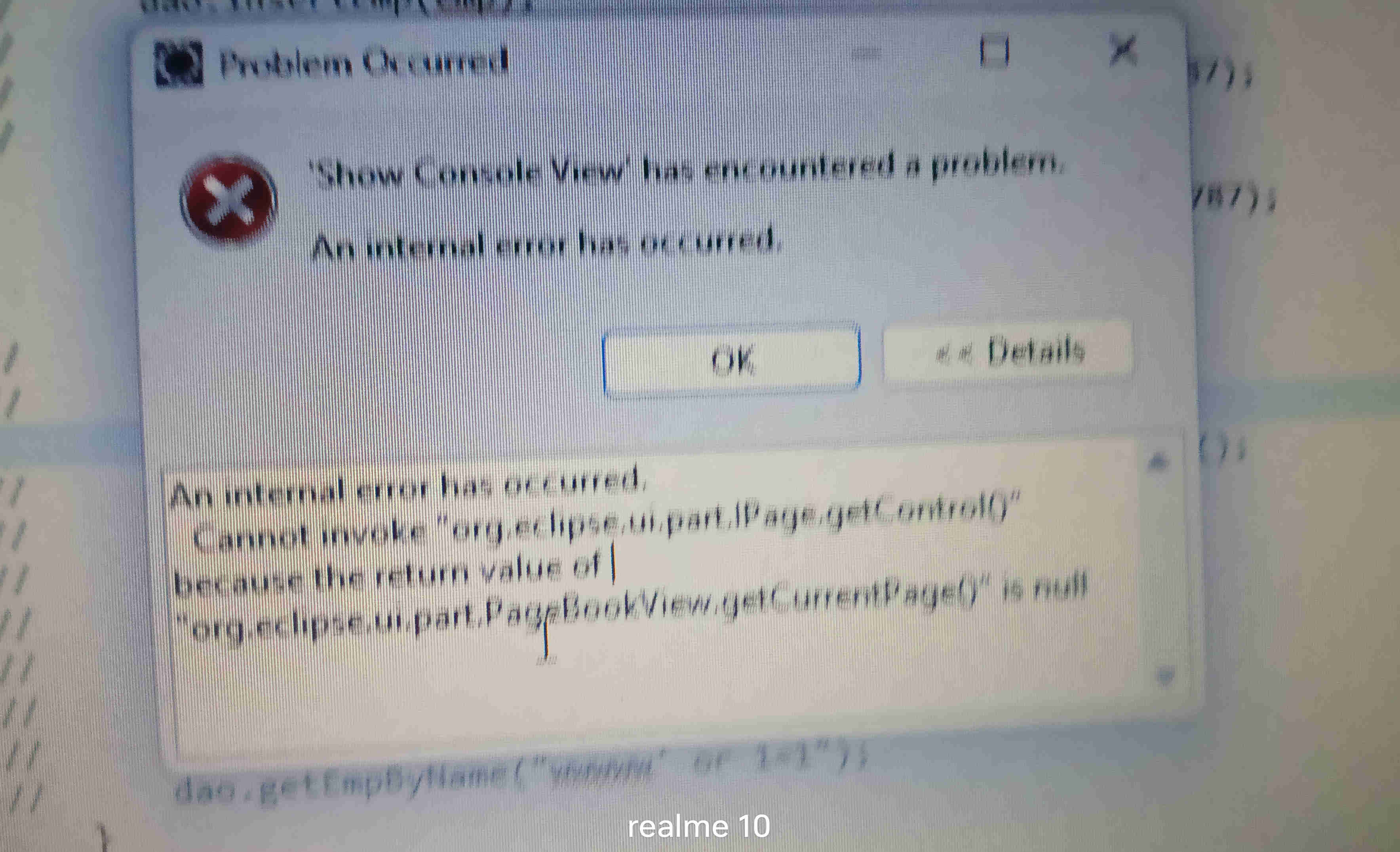 Problem Occurred Show Console View has | StudyX