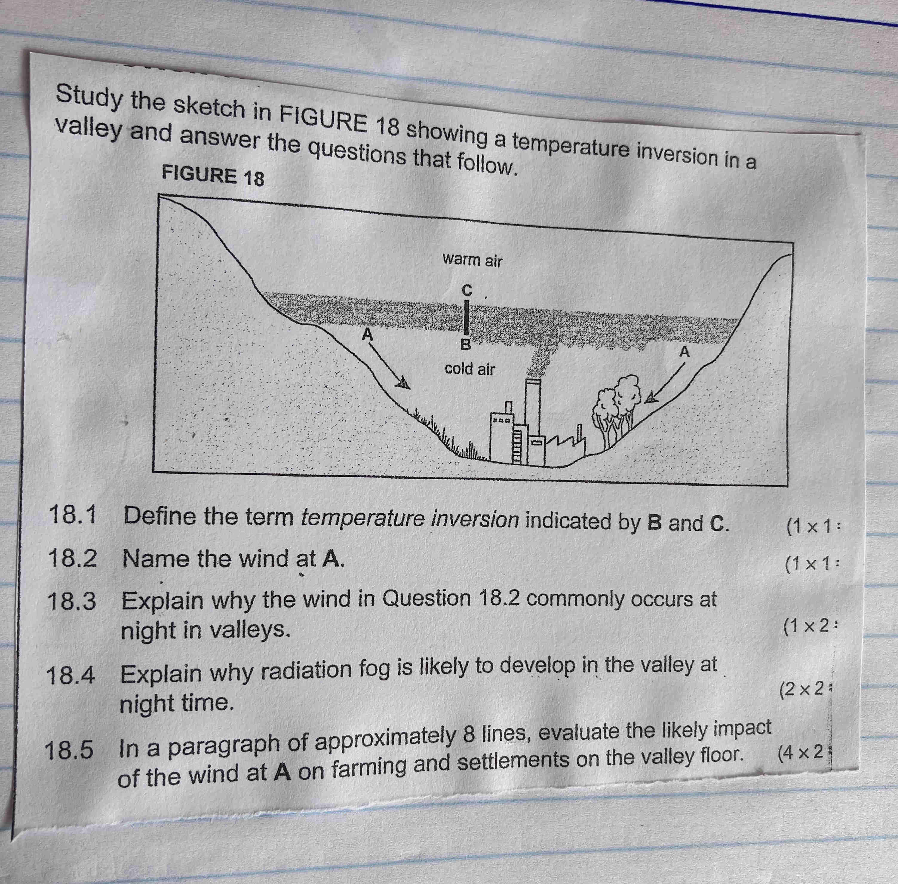 Study the sketch in FIGURE 18 showing a | StudyX