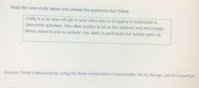 Read the case study below and answer the