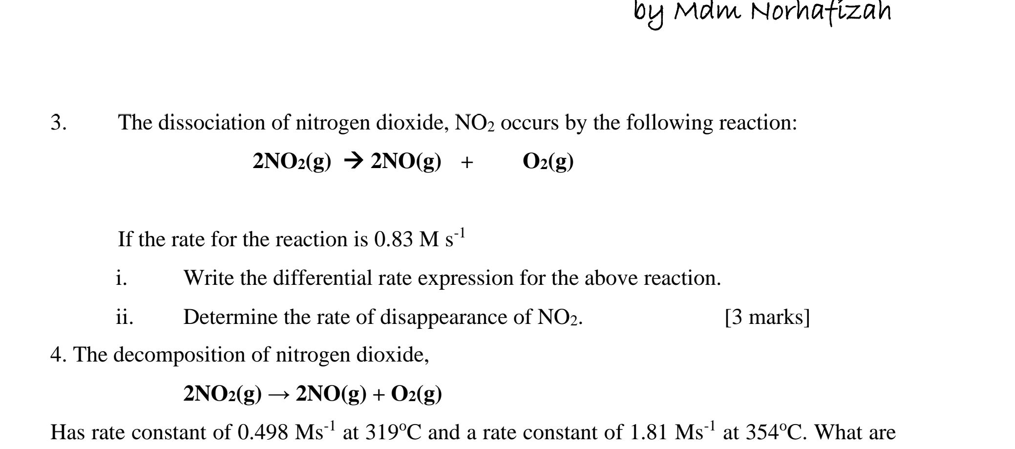 3 The dissociation of nitrogen dioxide NO2 | StudyX
