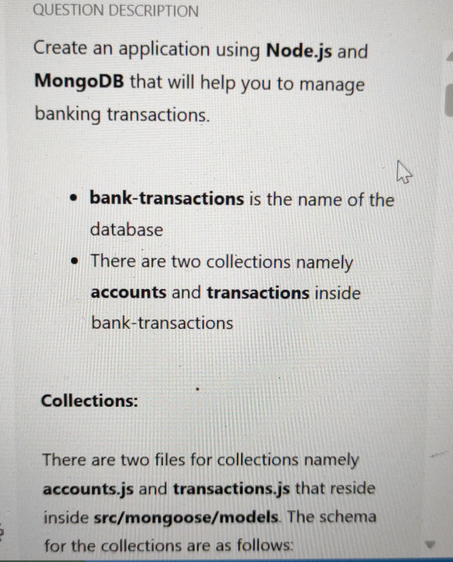 Create an application using Nodejs and | StudyX