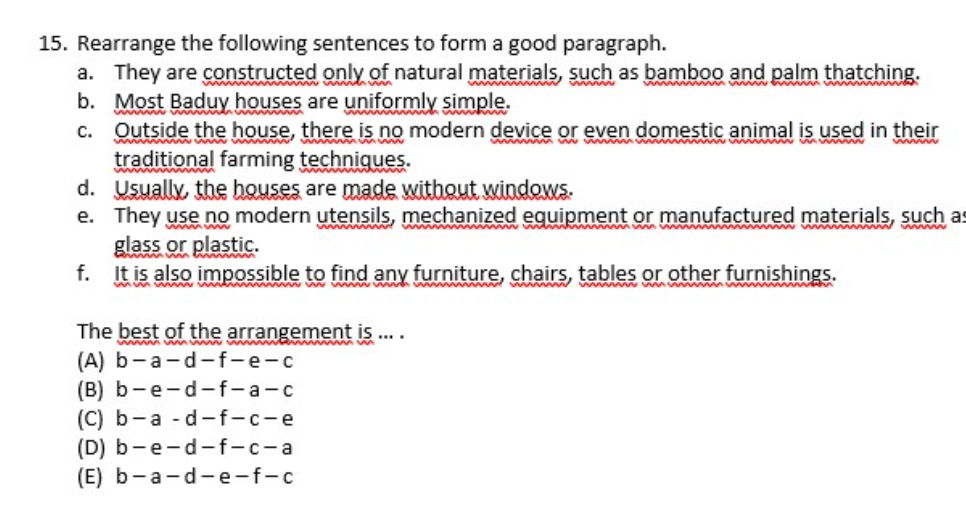 15 Rearrange the following sentences to form | StudyX