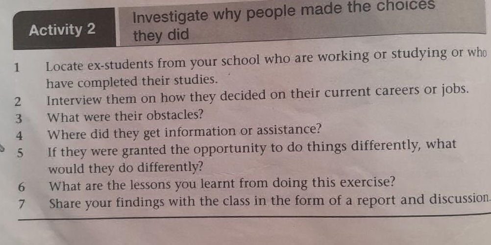 Activity 2 Investigate why people made the | StudyX