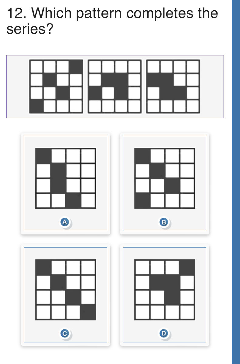 12 Which pattern completes the series Image | StudyX