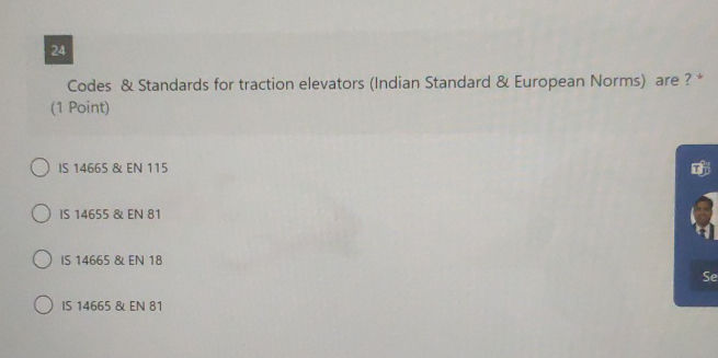 Codes Standards for traction elevators | StudyX