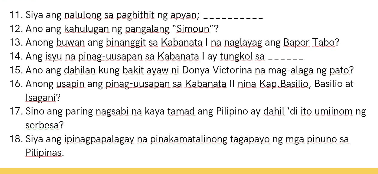 11 Siya ang nalulong sa paghithit ng apyan | StudyX