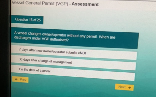 Vessel General Permit (VGP) - Assessment | StudyX