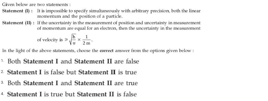 Given below are two statements Statement (I) | StudyX