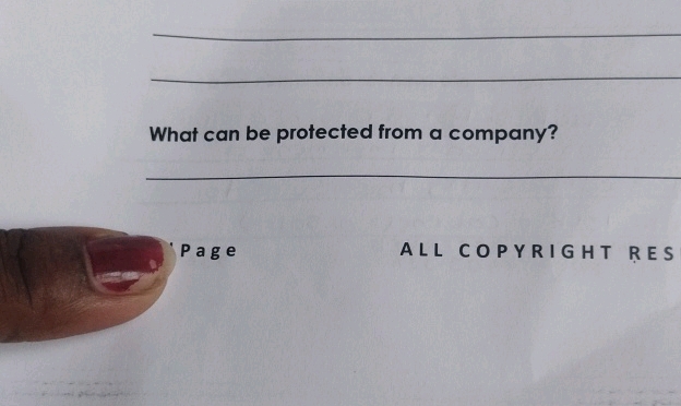 What can be protected from a company? | StudyX