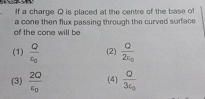 If a charge Q is placed at the centre of the