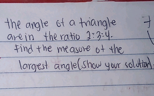 the angle of a triangle are in the ratio 234 | StudyX