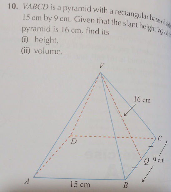 solved: vabcd is a pyramid with rectangular base of... 10 VABCD is a pyramid with a rectangular | StudyX