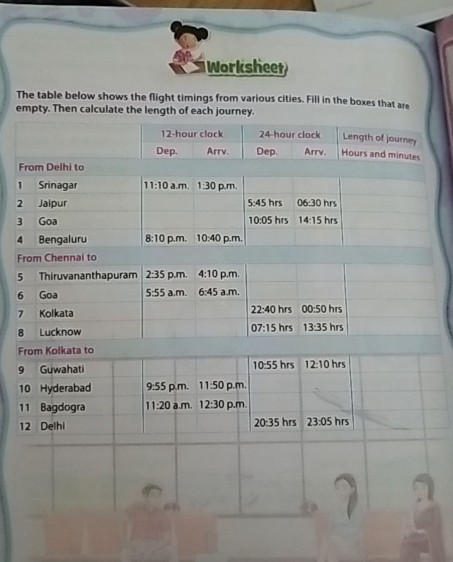 The table below shows the flight timings | StudyX