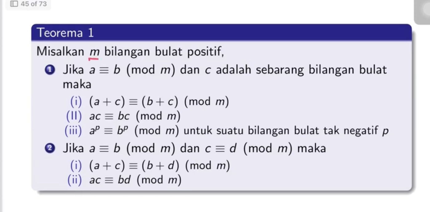 Teorema 1 Misalkan m bilangan bulat positif | StudyX