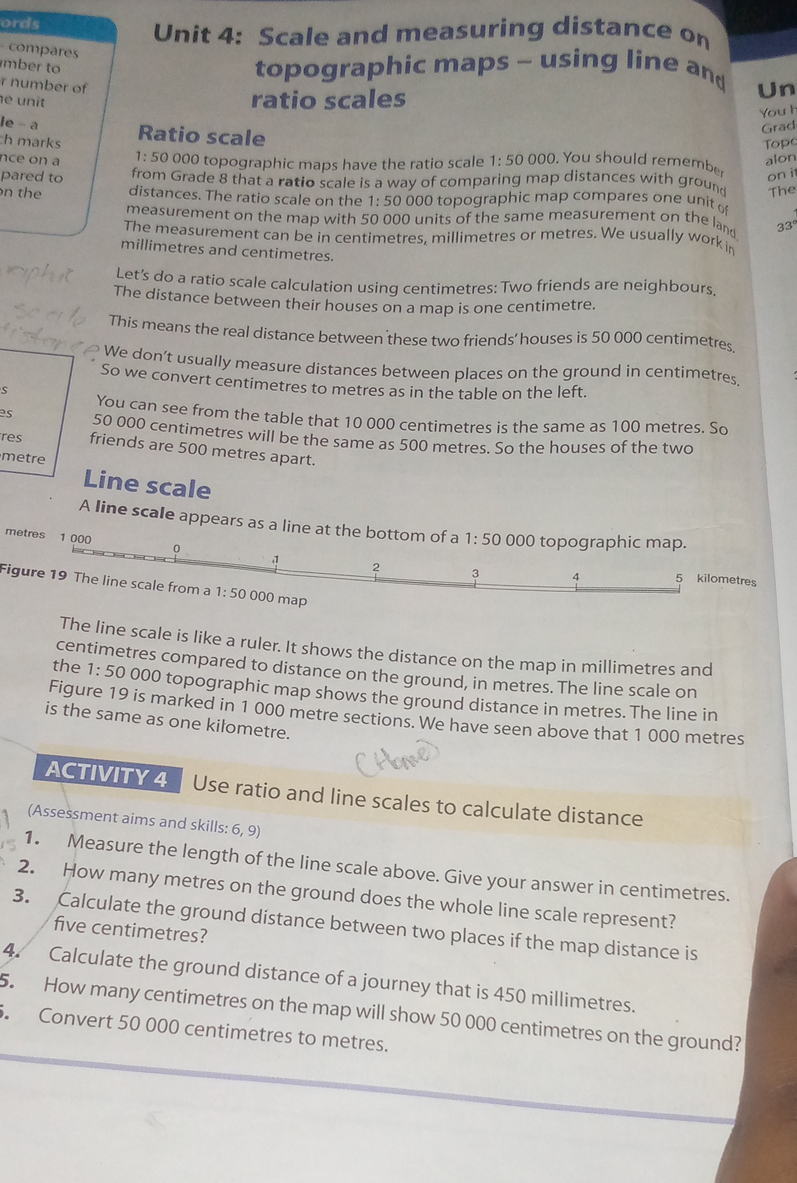 Unit 4 Scale and measuring distance on | StudyX