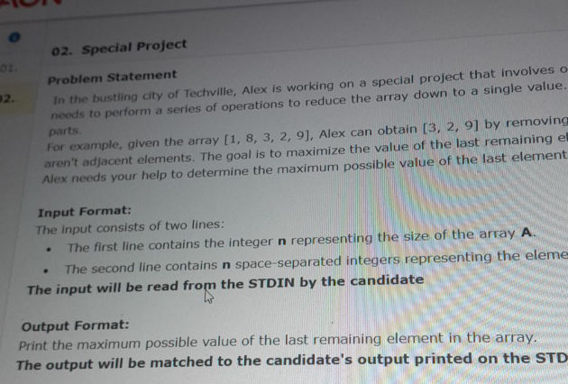 02 Special Project Problem Statement In the | StudyX