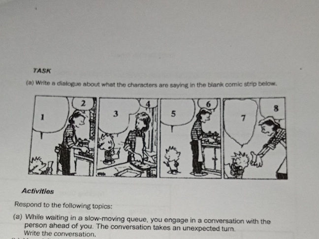 (a) While waiting in a slow-moving queue,