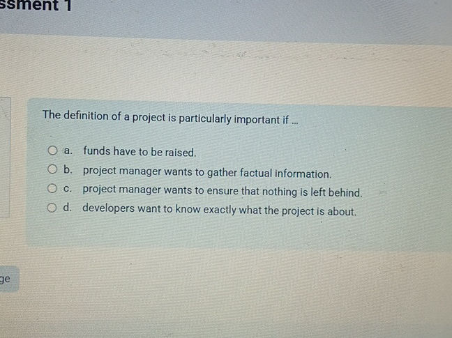 The definition of a project is particularly