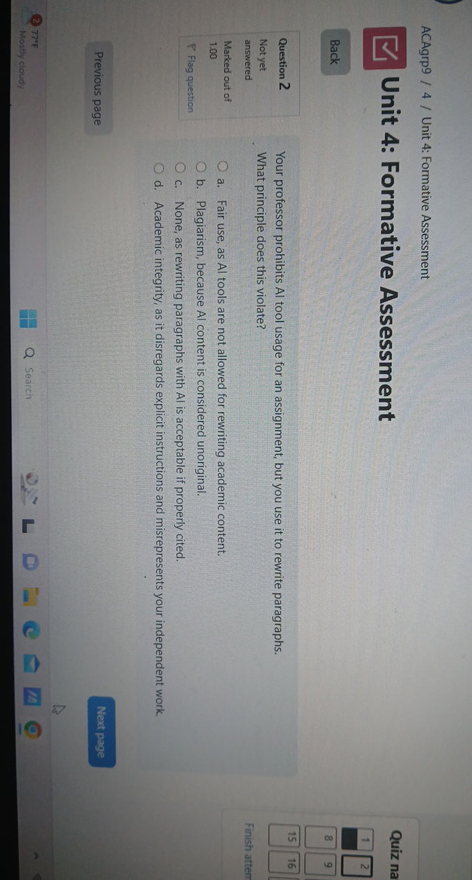 Your professor prohibits AI tool usage for | StudyX