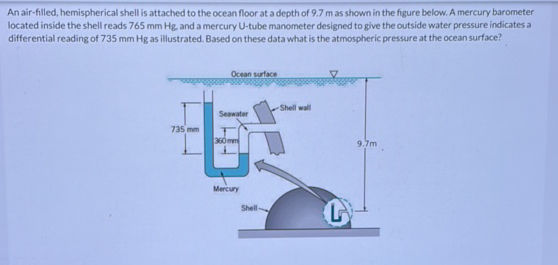 An air-filled hemispherical shell is | StudyX