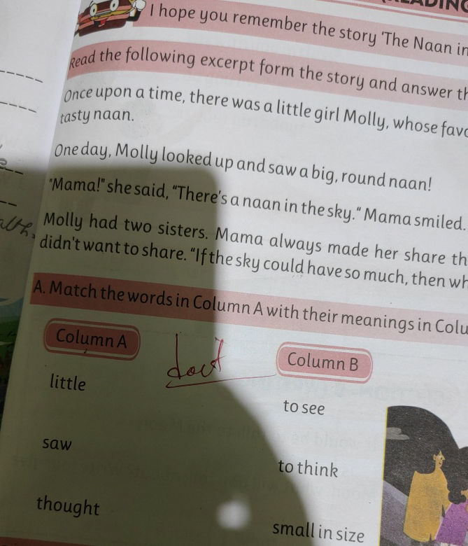 A Match the words in Column A with their | StudyX