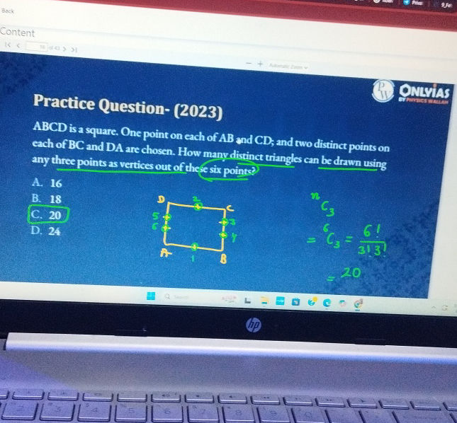 ABCD is a square One point on each of AB and | StudyX
