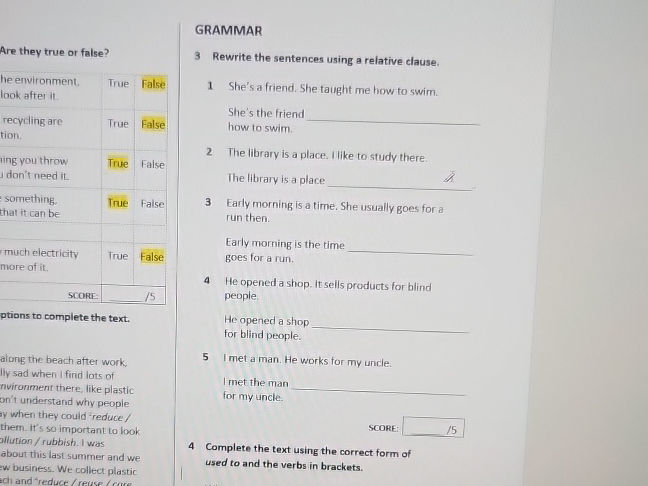 3 Rewrite the sentences using a relative | StudyX