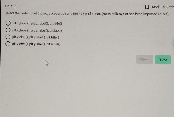 Select the code to set the axes properties | StudyX