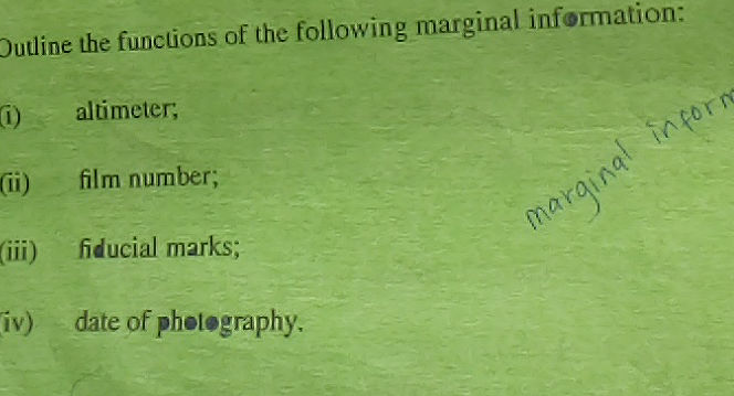 Marginal Information Example Outline the functions of the following | StudyX