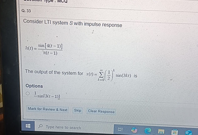 Consider LTI system S with impulse response | StudyX