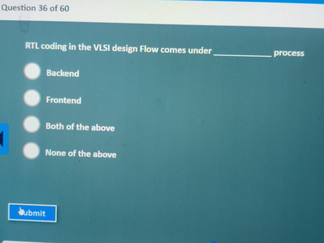 RTL coding in the VLSI design Flow comes