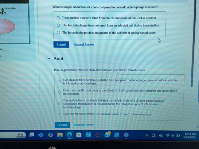 What is unique about transduction compared | StudyX